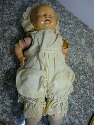 S2 Antique E.  I.  H.  Co.  Inc.  Horseman Doll Composition Sleep Eye Baby Vintage