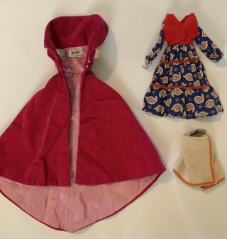 Vintage Barbie Cape Sophisticated Lady Pink Velvet And Dress And Skirt