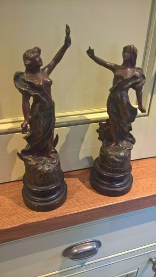 French Rucho Spelter Figures 