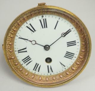 Antique French 8 Day Clock Movement White Porcelain Dial Timepiece Movement
