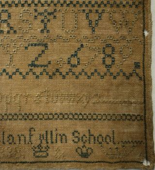 EARLY/MID 19TH CENTURY WELSH SCHOOL ALPHABET SAMPLER BY GWEN BYNNER - 1838 7