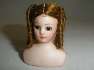 Antique German Bisque Doll Head Simon Halbig S & H Glass Eyes
