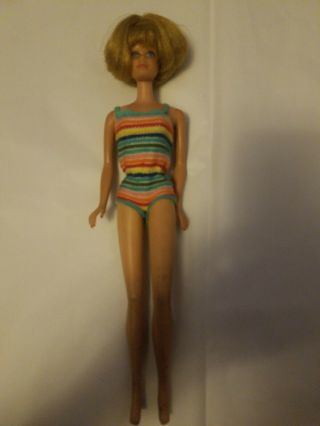 Vintage Midge Barbie Doll Mattel Bubble Blonde