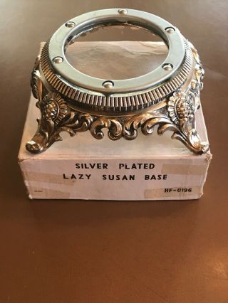 Vintage Silver Plated Lazy Susan From Hf - 0196 Base Box