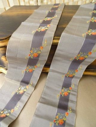 A 19th Century French Lyon Silk Floral Brocade Sash Ribbon (A) 3