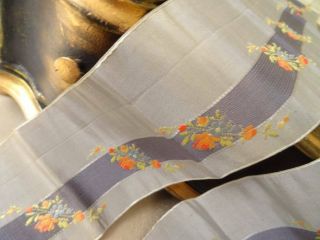 A 19th Century French Lyon Silk Floral Brocade Sash Ribbon (A) 5