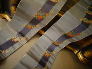 A 19th Century French Lyon Silk Floral Brocade Sash Ribbon (A) 7