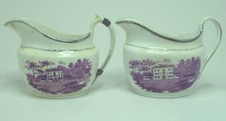 Antique Regency English Porcelain Creamer Jugs