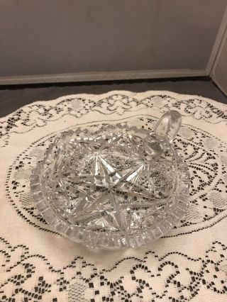 Antique Sparkly Abp American Brilliant Period Cut Glass Candy Relish Dish