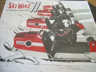 1971 Vintage Ski Whiz Snowmobile Brochure Massey Ferguson Tractor