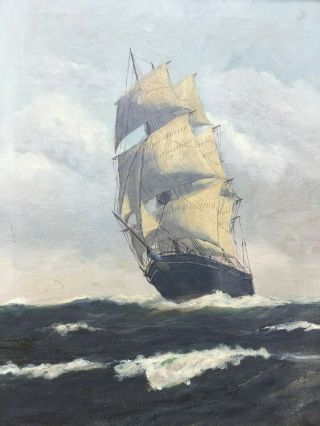 Antique Clipper Ship Marine Oil Painting 20 