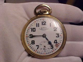 16 Size,  17 Jewels,  Open Face Ball Pocket Watch - Star 10k Rolled Gold Plate Case