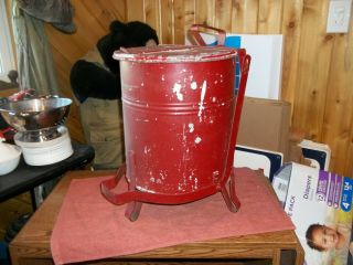 Vintage Waste Metal Safety Trash Oil/paint Rag Can Disposal Bin