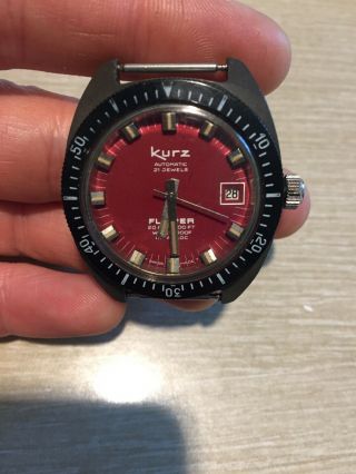 Kurz Labeled Fortis Flipper Vintage Swiss Automatic Watch