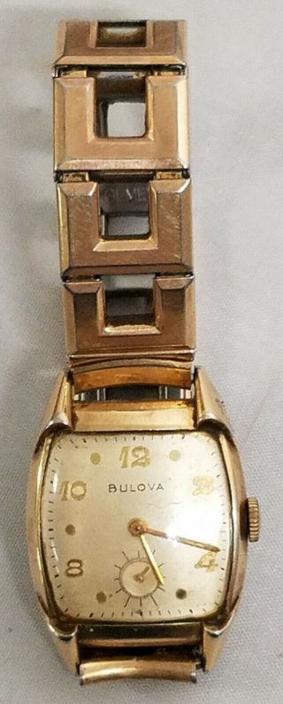 Vintage Bulova 10k Rolled Gold Plate Wrist Watch 17 Jewels