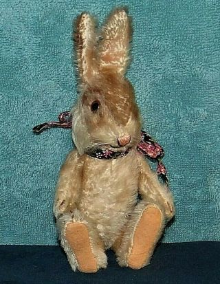 Vintage Steiff Niki Bunny Rabbit 5 Way Jointed Mohair Highly Collectible