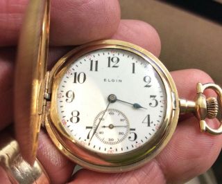 Elgin Pocket Watch - 0 Size - 7j - Grade 298 Model 2 - 1911 - Gf - Hc