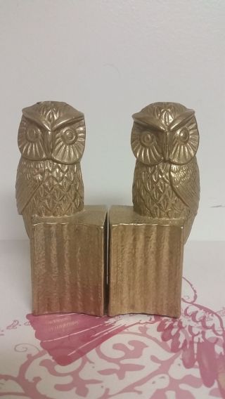Vintage / Antique Bronze Owl Bookends
