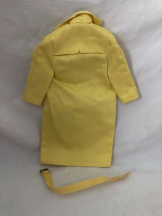 Vintage Barbie Doll Fashion Outfit 949 Yellow RAINCOAT With BELT Tagged 4