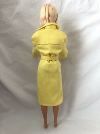 Vintage Barbie Doll Fashion Outfit 949 Yellow RAINCOAT With BELT Tagged 5