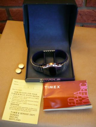 Vintage Timex Led Watch From 1978; Boxed And Guarantee Slip (dated).