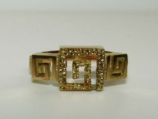 , Antique Art Deco,  14 Ct Gold Greek Key Design Ring