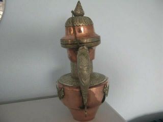Antique Tibetan Copper with Silver brass ceremonial Dragon ewer/teapot. 5