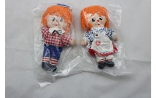 Vintage Hallmark Raggedy Ann & Andy 6 " Mini Dolls Knickerbocker 1970 