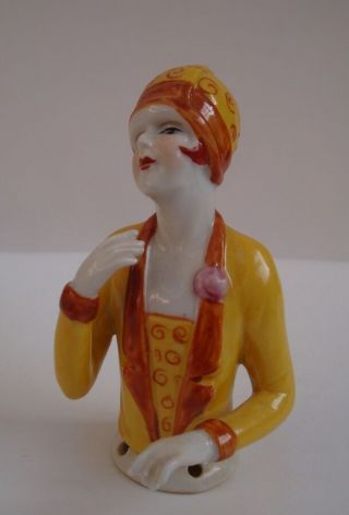 Half Doll Figurine Mata Hari Sexy Half Doll Pincushion Arms Away Art Deco Style