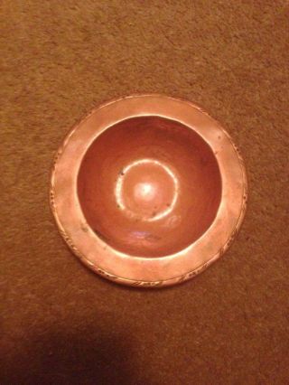 Hugh Wallis Arts & Crafts Small Round Beaten Copper Bowl