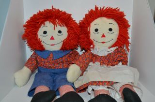 Vintage Raggedy Ann And Andy Dolls 23 Inches