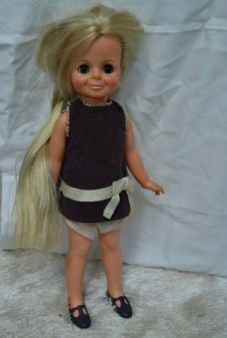 Vintage Velvet Doll Ideal Crissy Family Pretty W/original Outfit Hair