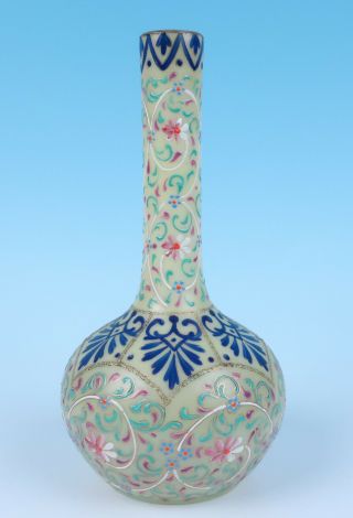 Antique Signed Bohemian Persian Islamic Enamel Glass Vase Moser Harrach Or Webb