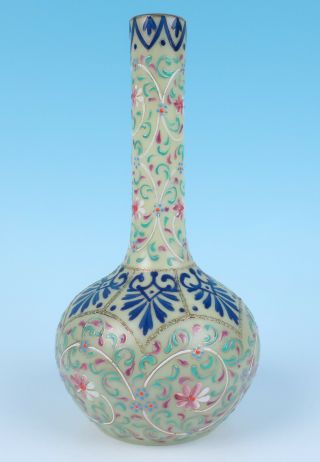 Antique Signed Bohemian Persian Islamic Enamel Glass Vase Moser Harrach or Webb 5