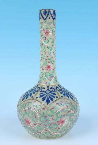 Antique Signed Bohemian Persian Islamic Enamel Glass Vase Moser Harrach or Webb 6