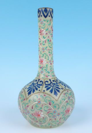 Antique Signed Bohemian Persian Islamic Enamel Glass Vase Moser Harrach or Webb 7