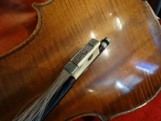 Antique Violin 4/4 Hopf w/vuillaume a paris bone frog bow & case bryant 1919 3