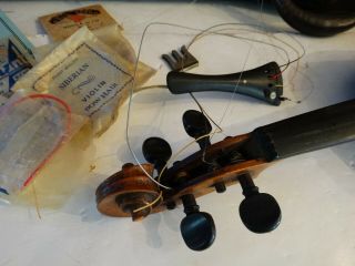 Antique Violin 4/4 Hopf w/vuillaume a paris bone frog bow & case bryant 1919 7