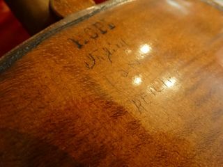Antique Violin 4/4 Hopf w/vuillaume a paris bone frog bow & case bryant 1919 8