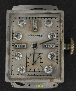 3111,  Vintage Longines 9l Movement Only,  Diamond Dial,  Running, .