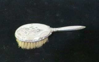 Webster Sterling Silver Weighted Child Baby Hairbrush Monogrammed Real Bristles