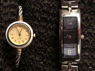 X2 Gucci Quartz Womens Wrist Watches Gold Plated Bracelet Two Tone Steel Link