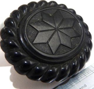 Antique Victorian Whitby Jet Mourning Brooch Spares Repair No Pin On Back,