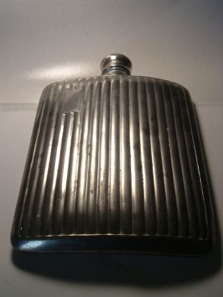 Antique Silver Plated Pocket Whiskey Flask By Empire Gold Art E.  J.  &b.  Company