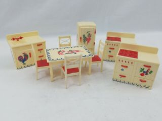 Renwal Stenciled Kitchen Appliance Set Vintage Dollhouse Furniture Ideal Plastic