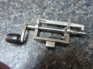 Antique Watch Mainspring Winder Steel & Brass Vice Mount Tool.