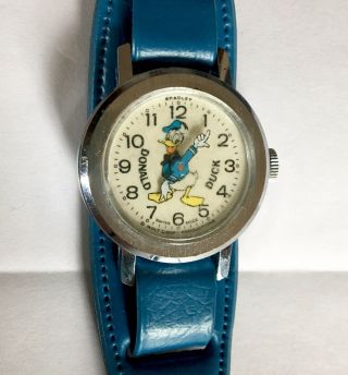 Vintage Donald Duck Walt Disney Productions Bradley Watch Mechanical Swiss