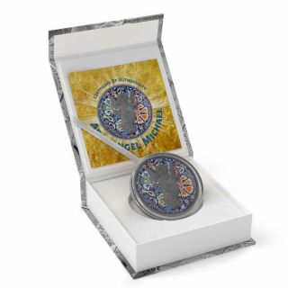 2015 Ukraine 1 Hryvnia Archangel Michael Ornament 1 Oz Antique Silver Coin 4