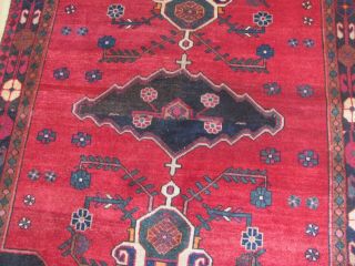 A Terrific Old Handmade Hamedan Oriental Rug (220 X 140 Cm)