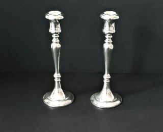 Set Of 2 Sheffield Silverplate Candlesticks 9 1/2 " Tall Made In Italy